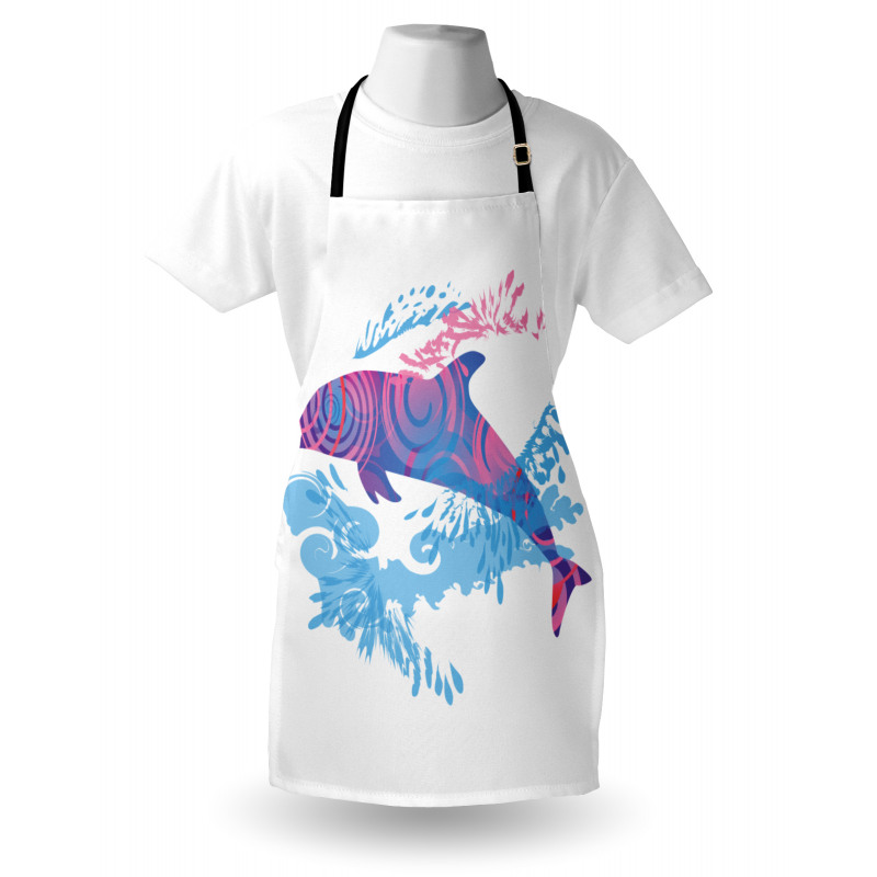 Cartoon Jumping Dolphin Apron