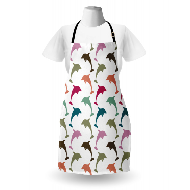 Colorful Dolphins Art Apron