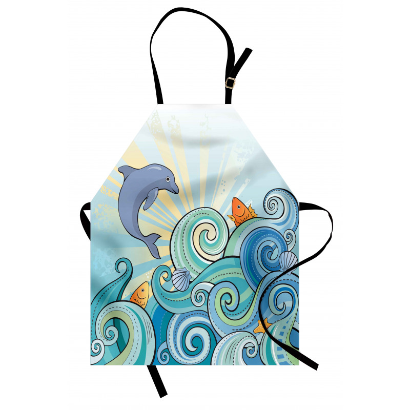 Cartoon Dolphin Ocean Apron