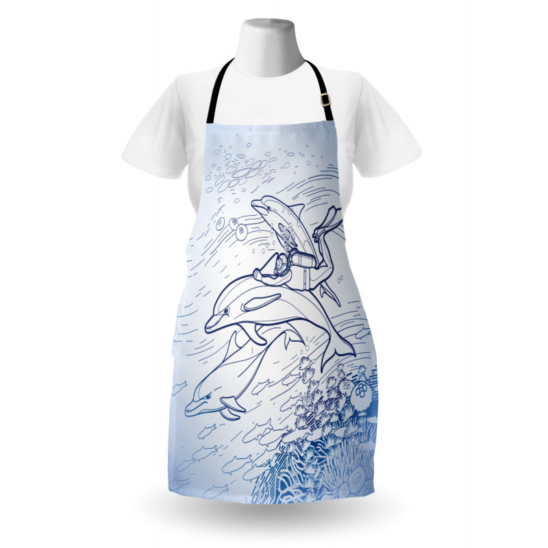 Sketch Scuba Diver Apron