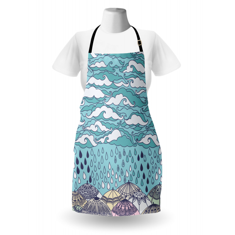 Rain and Umbrellas Fall Apron