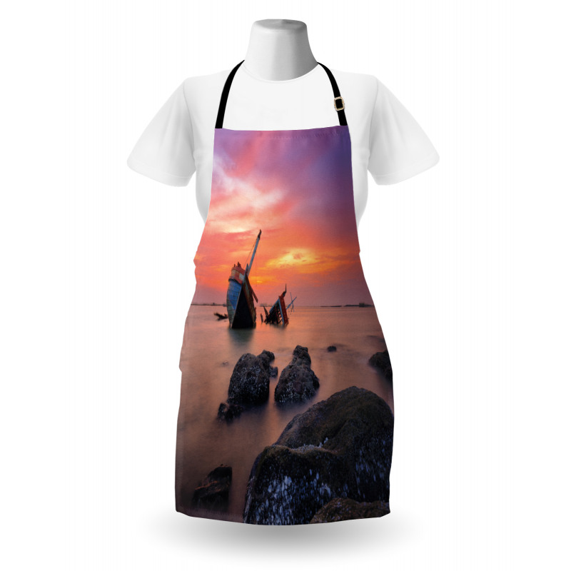 Foggy Water Sunset Apron