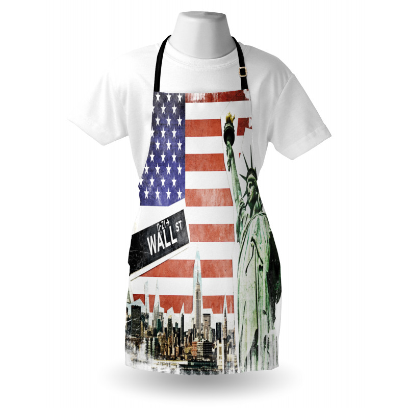 Ülkeler ve Şehirler Mutfak Önlüğü ABD Bayrağı ve New York