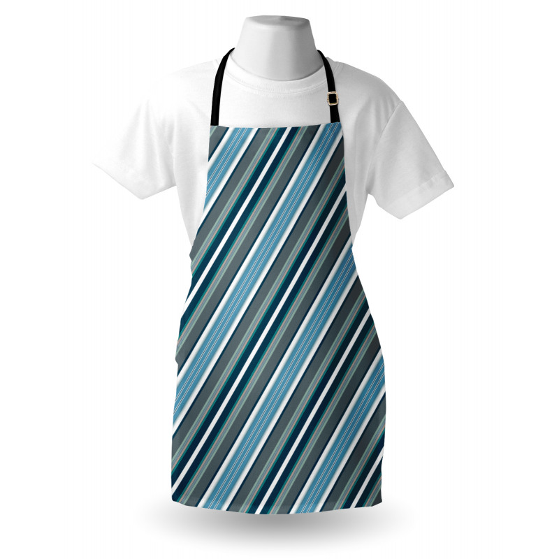 Grey and Blue Diagonal Apron