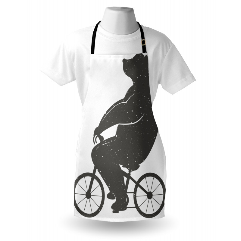 Bike Humor Hipster Bear Apron