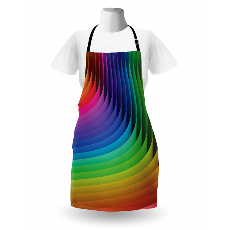 Color Wave Curls Art Apron