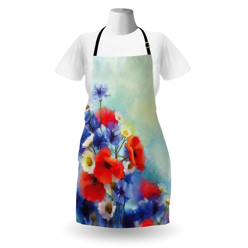 Poppy Chamomile Bouquet Apron