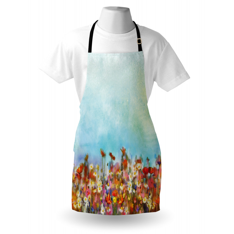 Flower Field Watercolor Apron