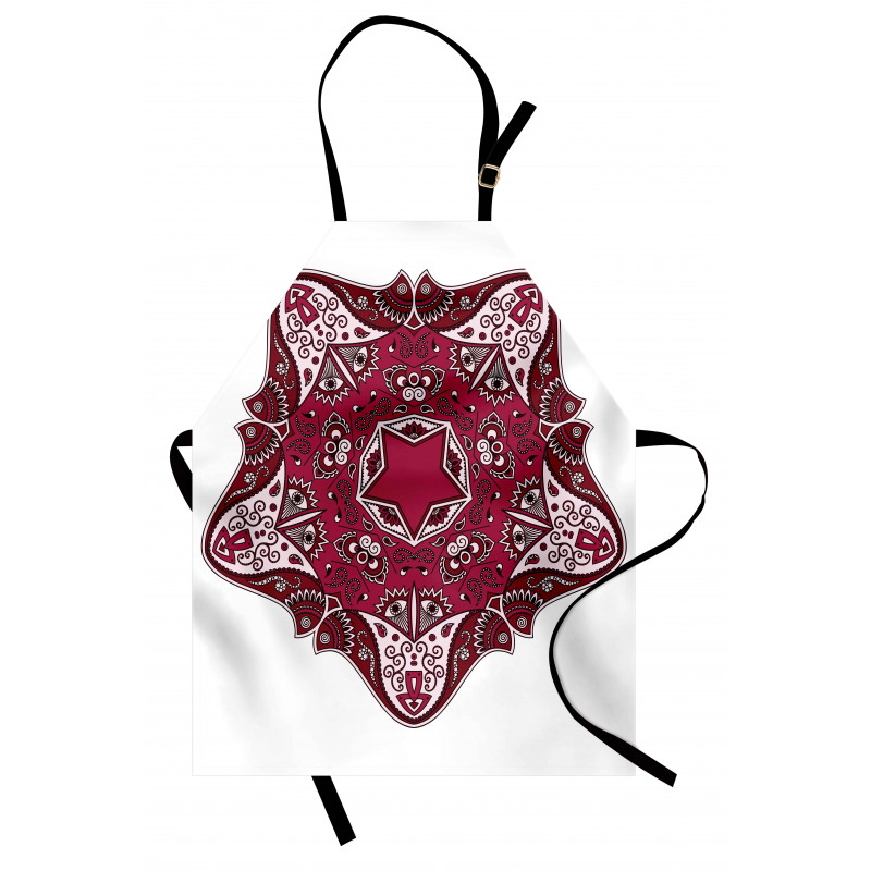 Maroon Mandala Asian Apron