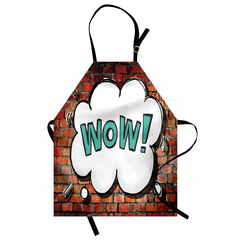 Words Cracked Brick Wall Apron