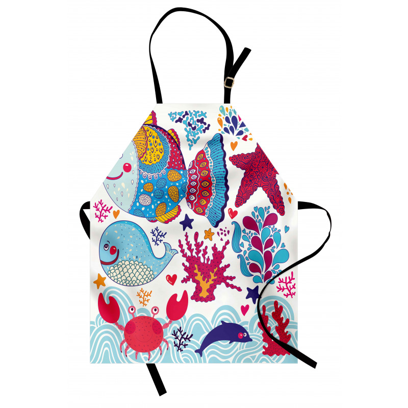 Cartoon Marine Ocean Life Apron