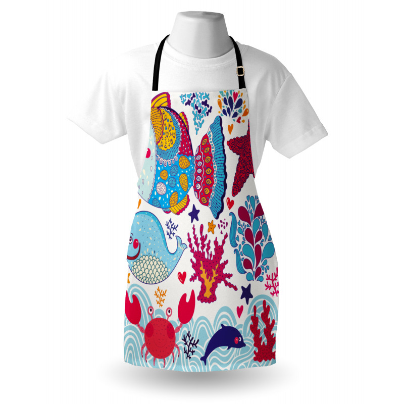 Cartoon Marine Ocean Life Apron