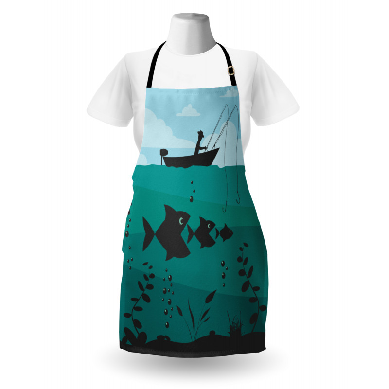 Fishing on Boat Nautical Apron