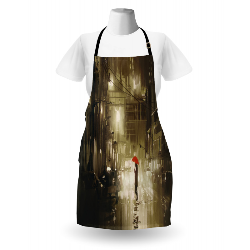 Romantic View Rainy Day Apron