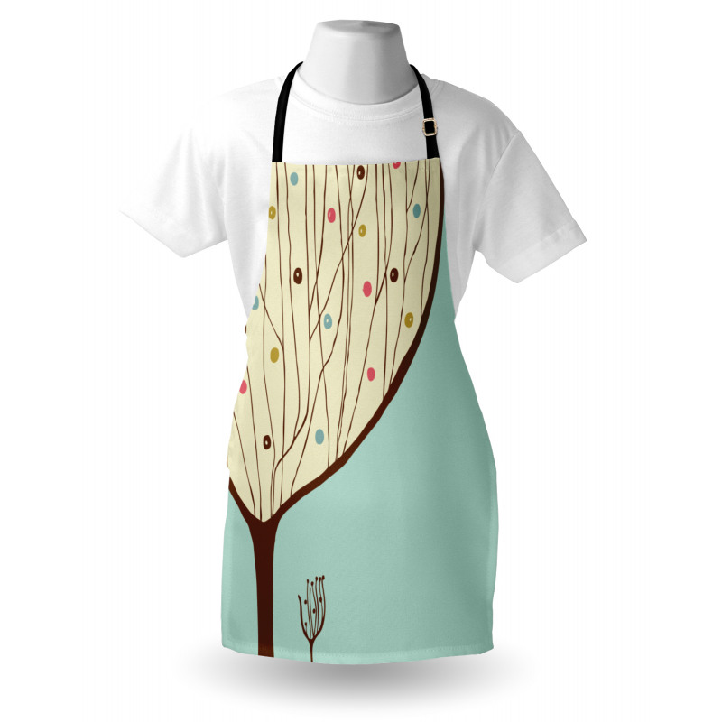 Aqua Hand Drawn Tree Apron