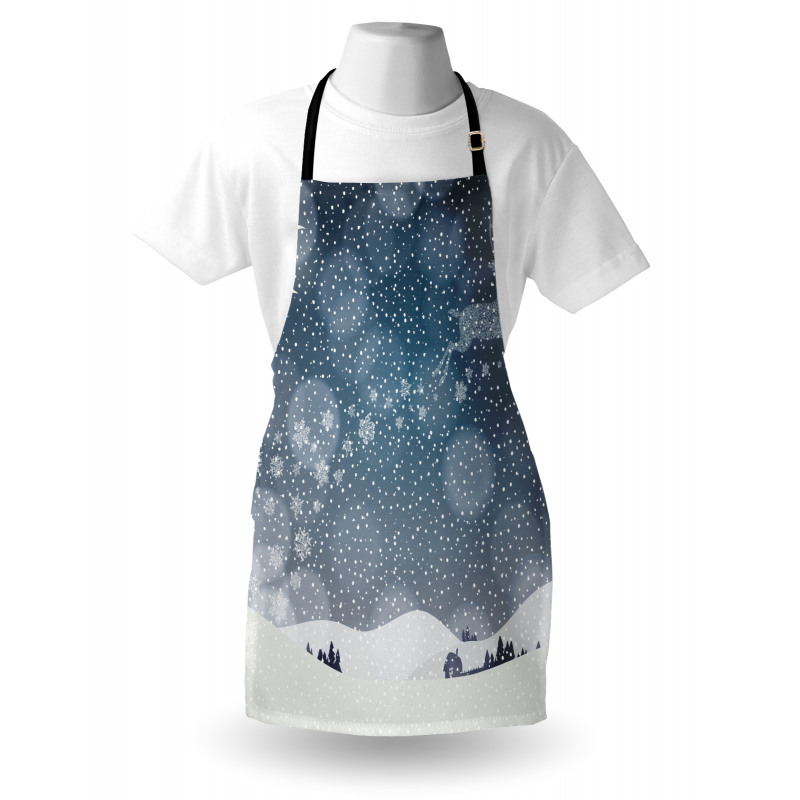 Snowy Landscape at Night Apron