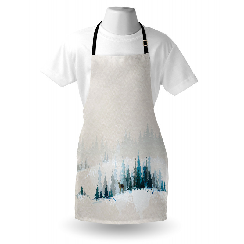 Watercolor Art Pine Trees Apron