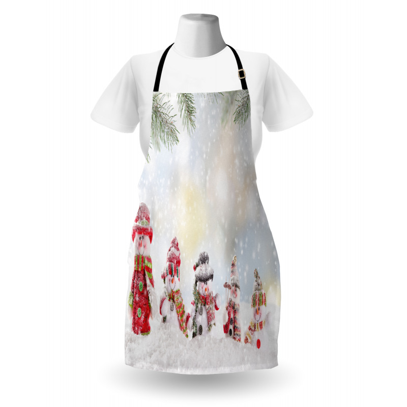 Little Snowmen in Snow Apron