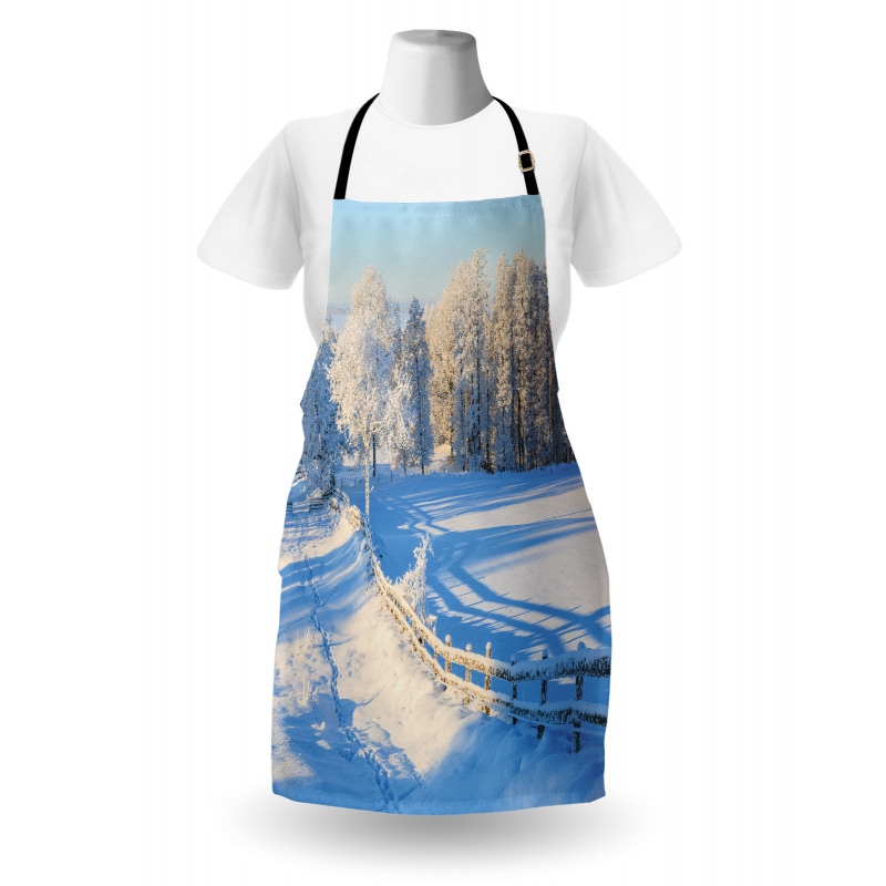 Winter Snowy Pines Apron