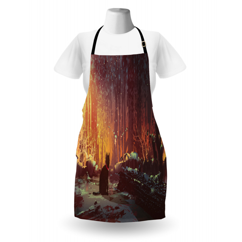 Dark Cat Mystic Picture Apron