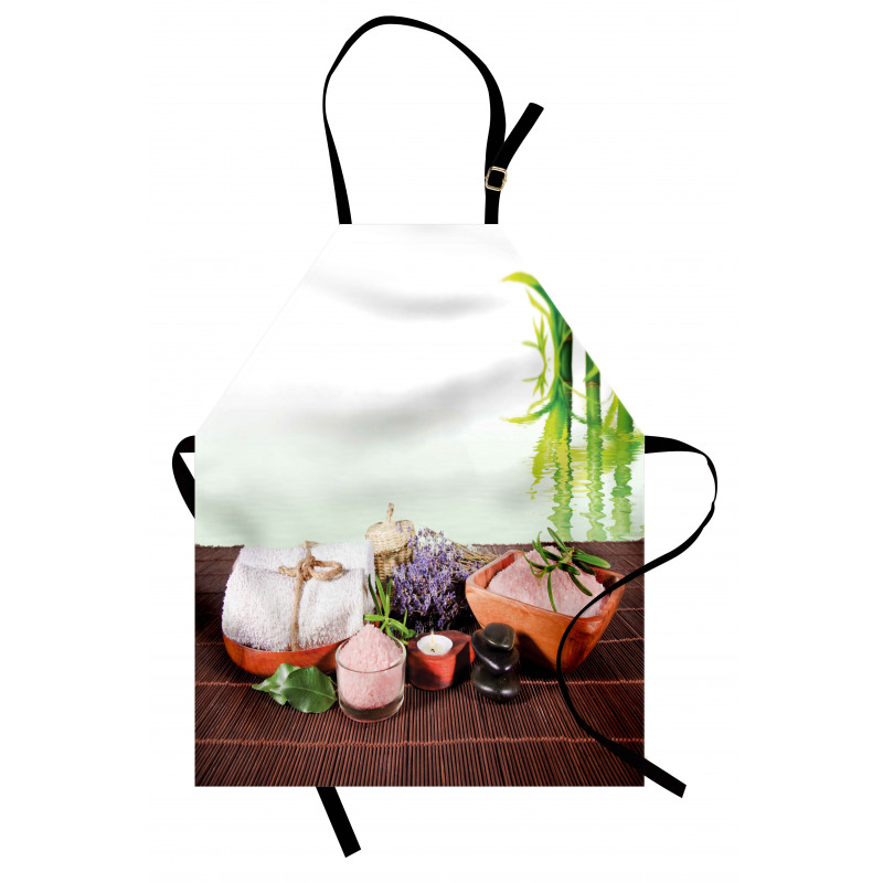 Bamboos Flowers Stones Apron