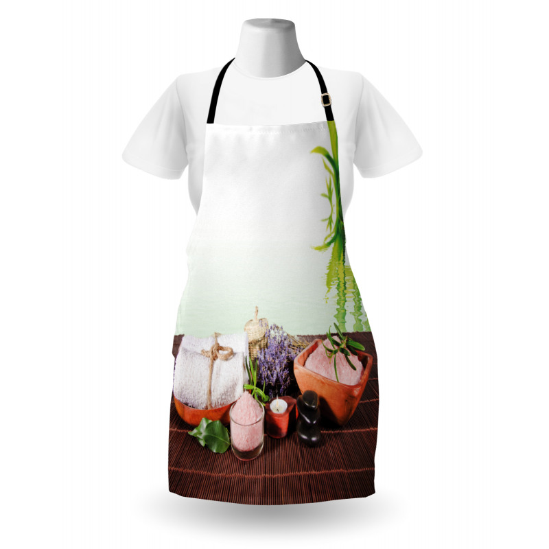 Bamboos Flowers Stones Apron