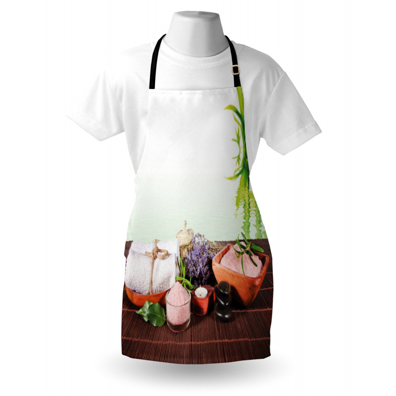 Bamboos Flowers Stones Apron