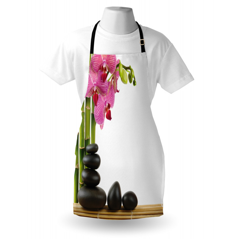 Pink Orchid and Bamboos Apron