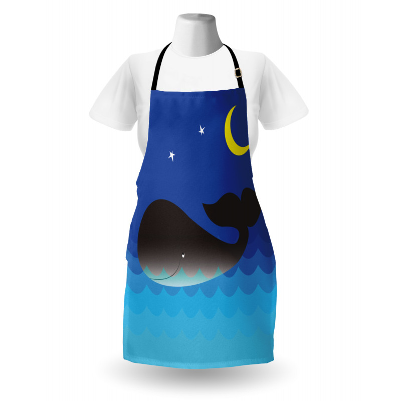 Whale in Ocean and Star Apron