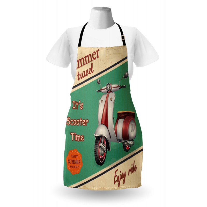 Retro Motorbike Words Apron