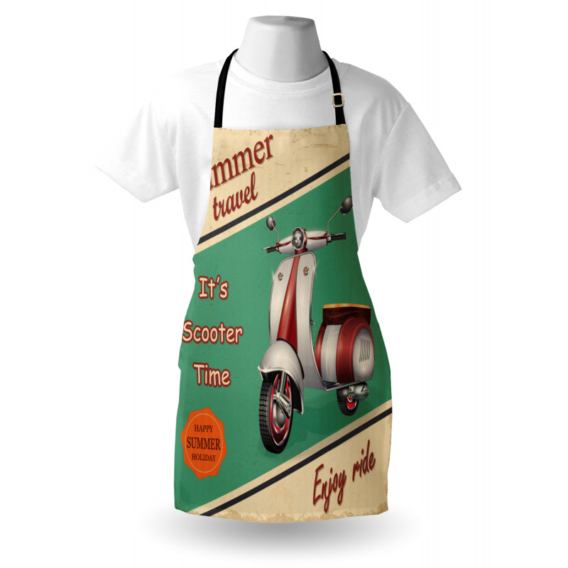 Retro Motorbike Words Apron