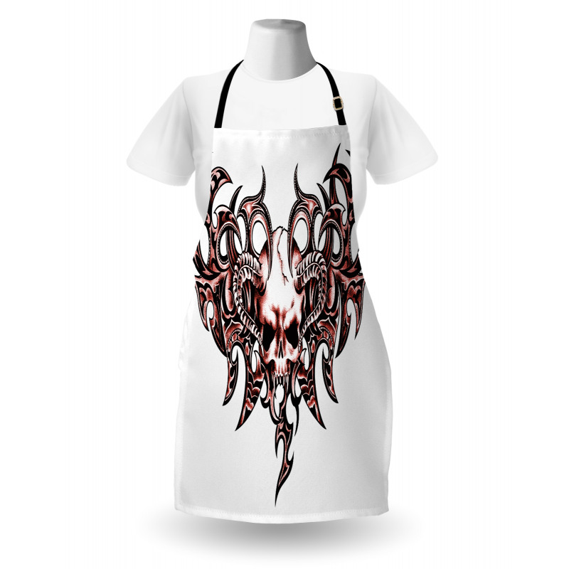 Goat Skull Shaped Swirls Apron