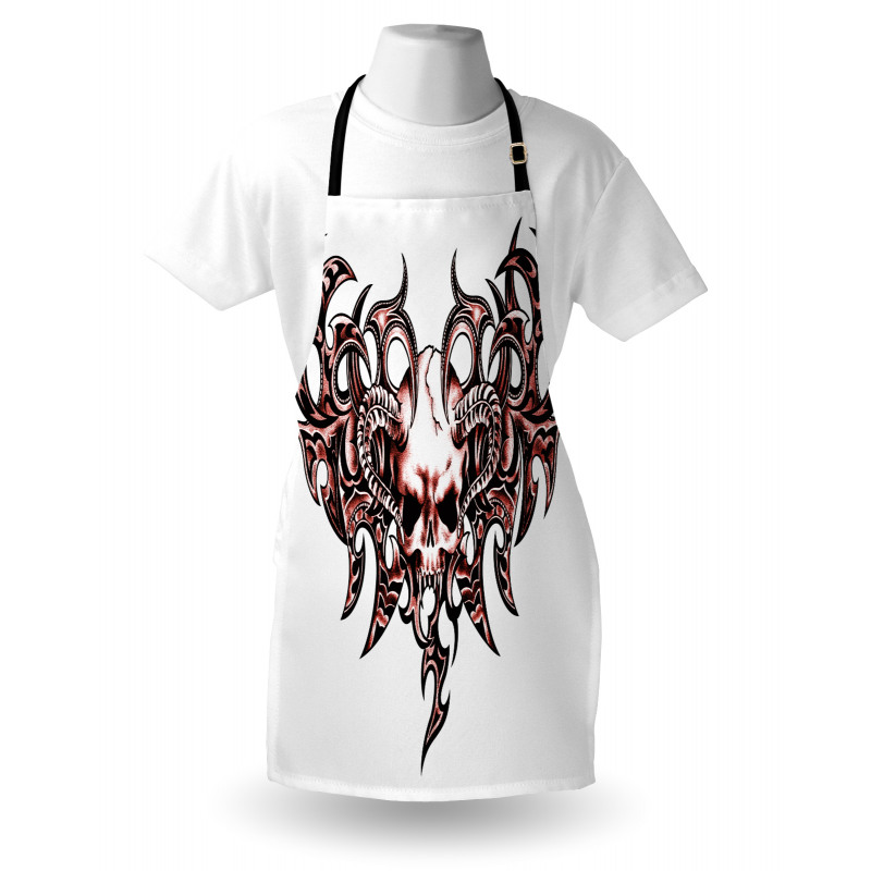 Goat Skull Shaped Swirls Apron