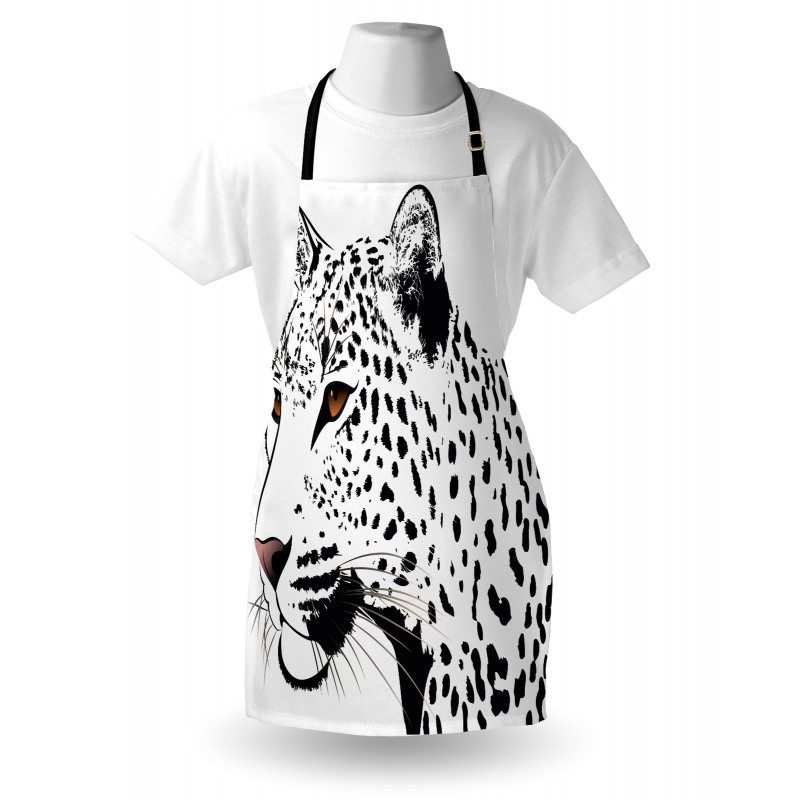 Hayvan Deseni Mutfak Önlüğü Siyah Beyaz Leopar Sanatsal Tasarım