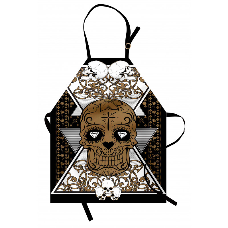 Skull and Flowers Tattoo Apron