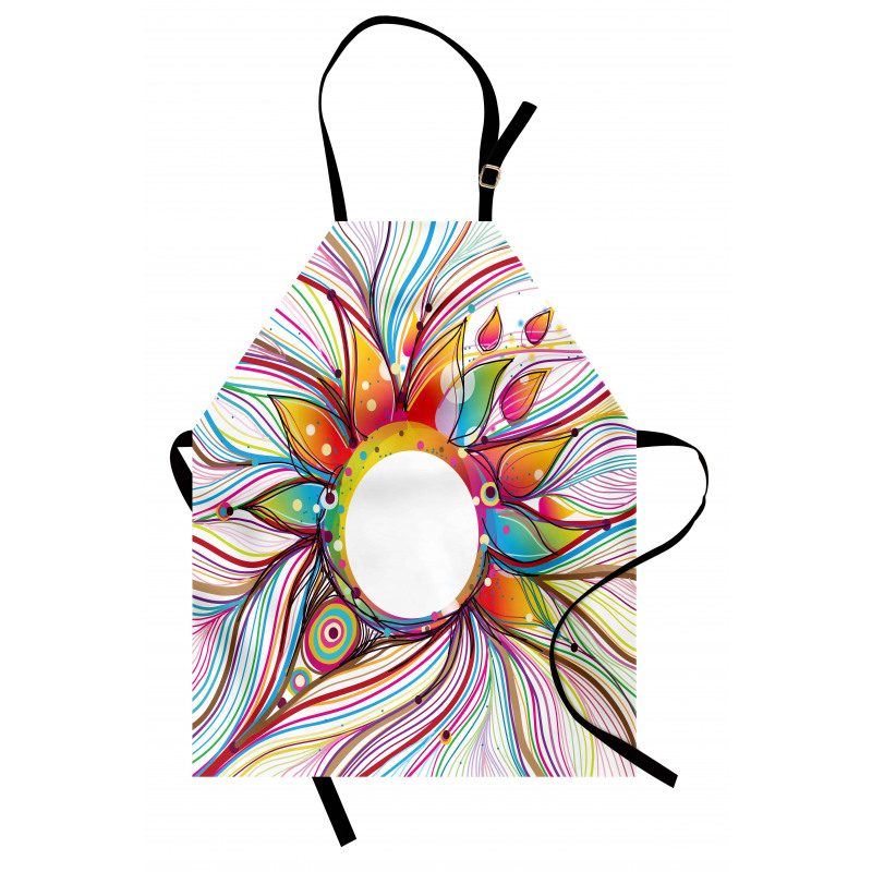 Wavy Flowers Blossoms Apron