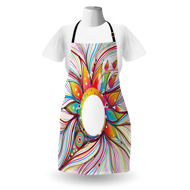 Wavy Flowers Blossoms Apron