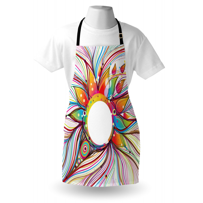 Wavy Flowers Blossoms Apron