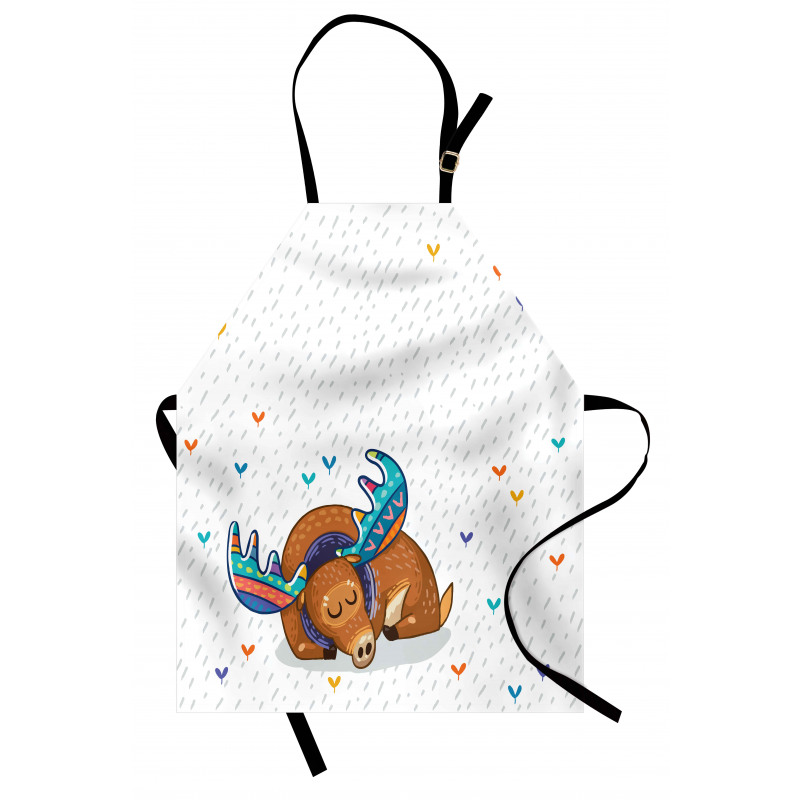 Retro Antlers Animal Art Apron