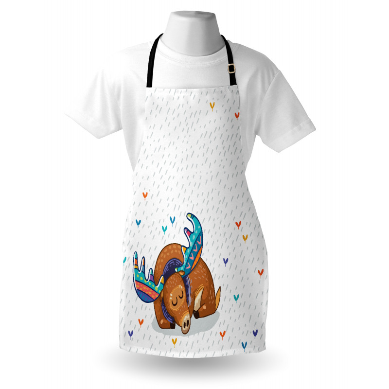 Retro Antlers Animal Art Apron