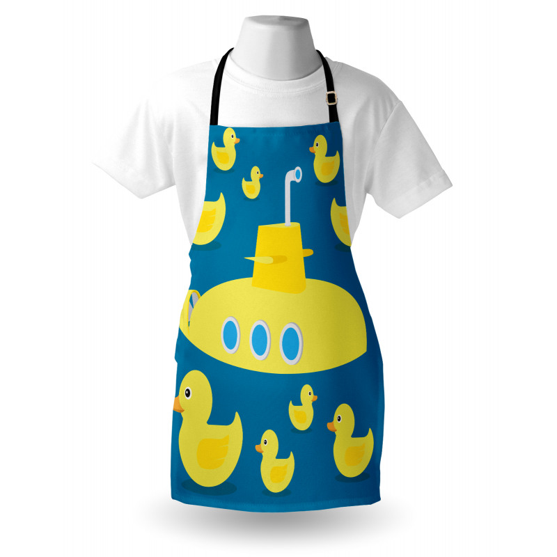 Çocuklar için Mutfak Önlüğü Sarı Ördek ve Denizaltı