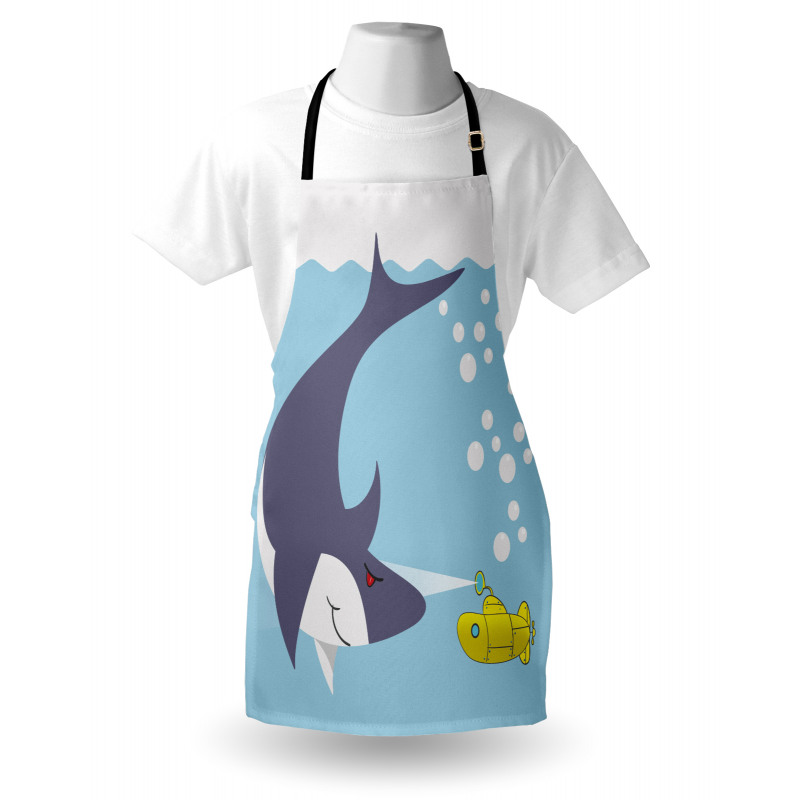 Hayvan Deseni Mutfak Önlüğü Su Altında Köpek Balığı