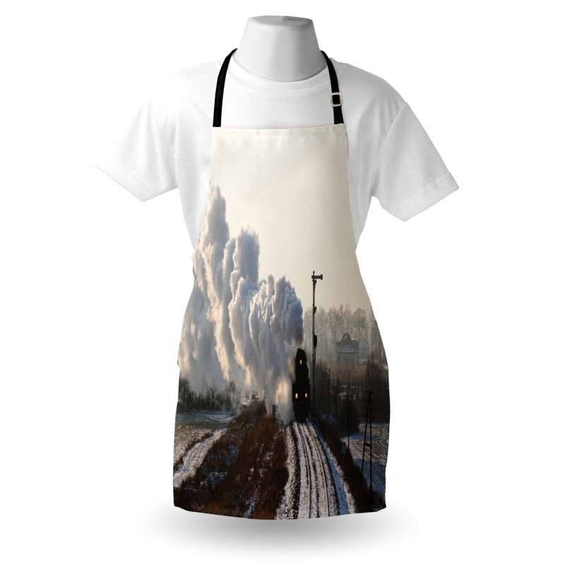 Train Snowy Scene Apron