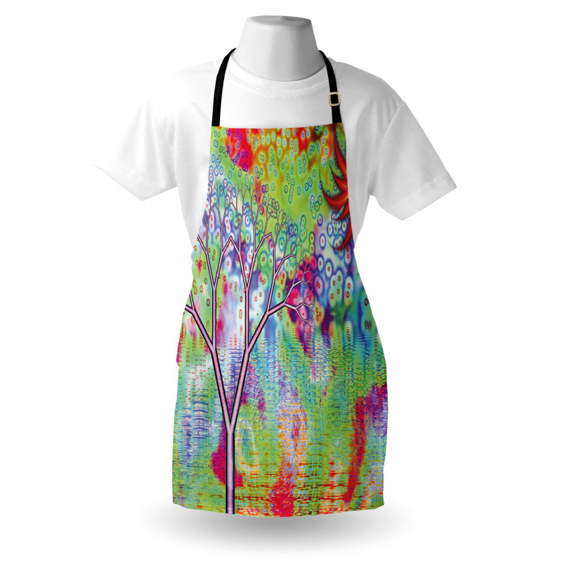 Abstract Lake Tree Apron