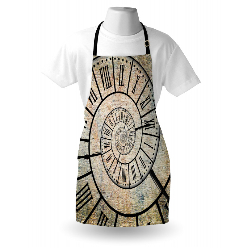 Roman Digit Time Spiral Apron