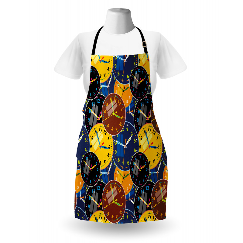 Clock Faces Pattern Apron