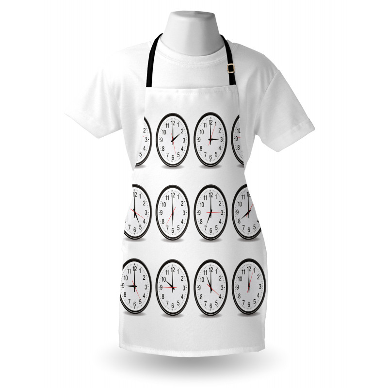 Clocks and Black Numbers Apron