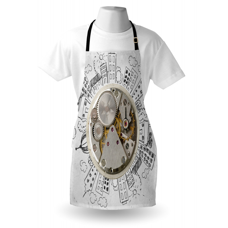 Alarm Clock with Clouds Apron