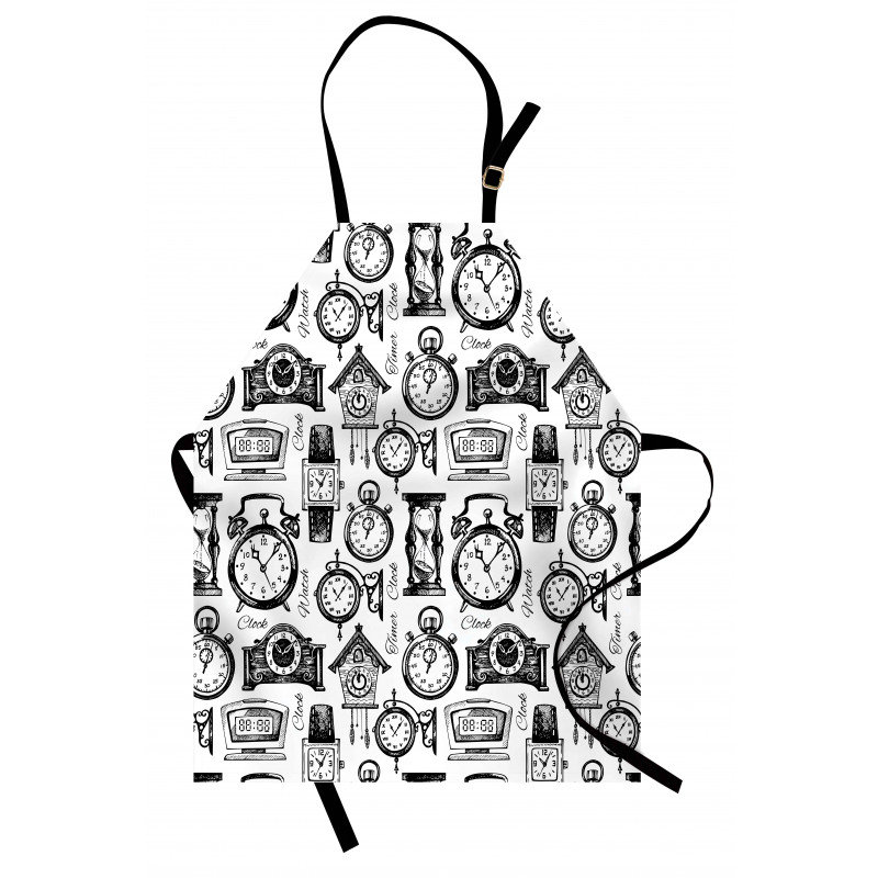 Hand Drawn Clocks Apron