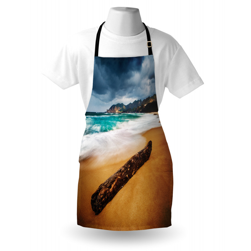 Beach with Stormy Weather Apron